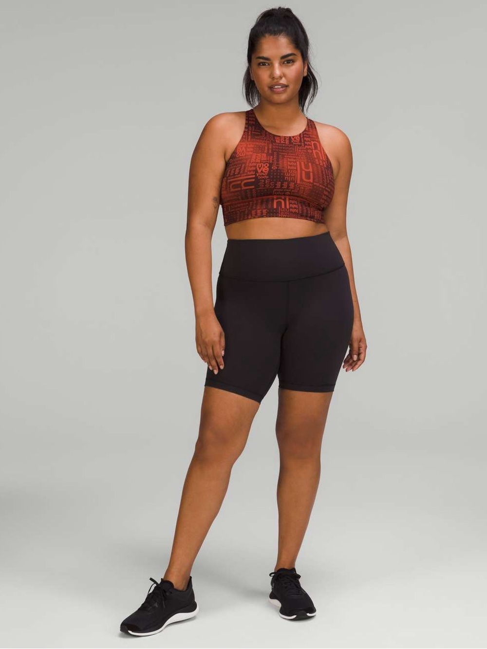 Lululemon Energy High-Neck Longline Bra B–D Cups - Ombre Red Multi